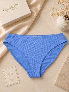 H&M Textured Blue Bikini Bottom Size 8